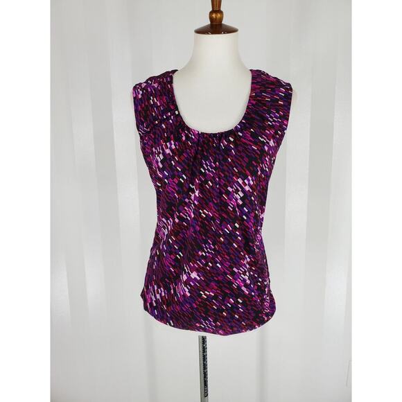 Unlisted by Kenneth Cole Tops - Unlisted by Kenneth Cole Artistic Purple and Pink Fitted Tank